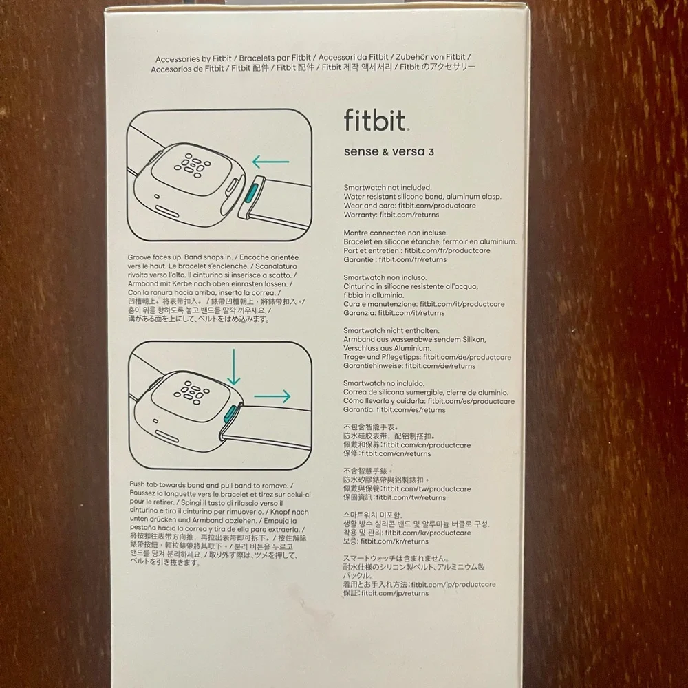 NEW in box Fitbit Sport Band Bracelet Sport for Sense & Versa 3 - black